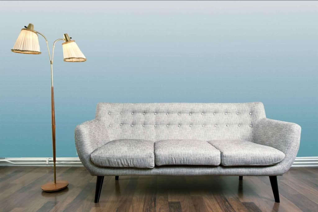 Gradient blue ombre wall.