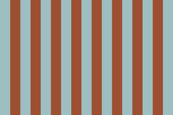 Wallpaper with evenly spaced vertical stripes in blue and copper, alternating across the design from top to bottom. Distinct blue and copper elements create a bold striped pattern suitable for interior décor searches.