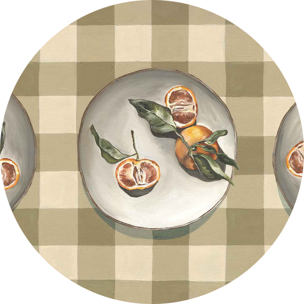Beige and cream checkered tablecloth with a bold grid pattern, soft neutral tones creating a cozy, classic wallpaper vibe.